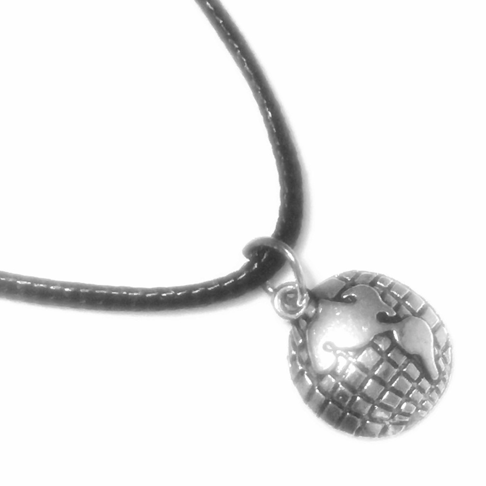 Earth Pendant Leather Necklace